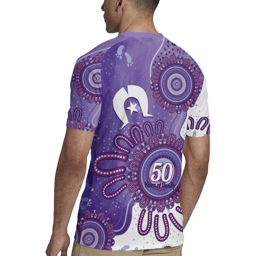 NAIDOC Week 2026 Rugby Jersey 50 Years Deadly Dhari Purple Aboriginal Art