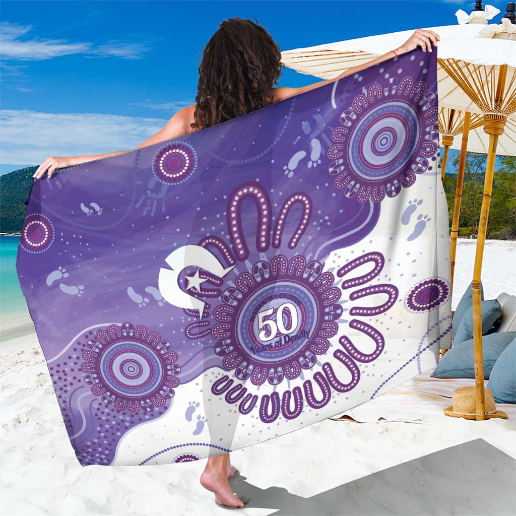 NAIDOC Week 2026 Sarong 50 Years Deadly Dhari Purple Aboriginal Art
