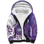 NAIDOC Week 2026 Sherpa Hoodie 50 Years Deadly Dhari Purple Aboriginal Art