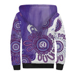 NAIDOC Week 2026 Sherpa Hoodie 50 Years Deadly Dhari Purple Aboriginal Art