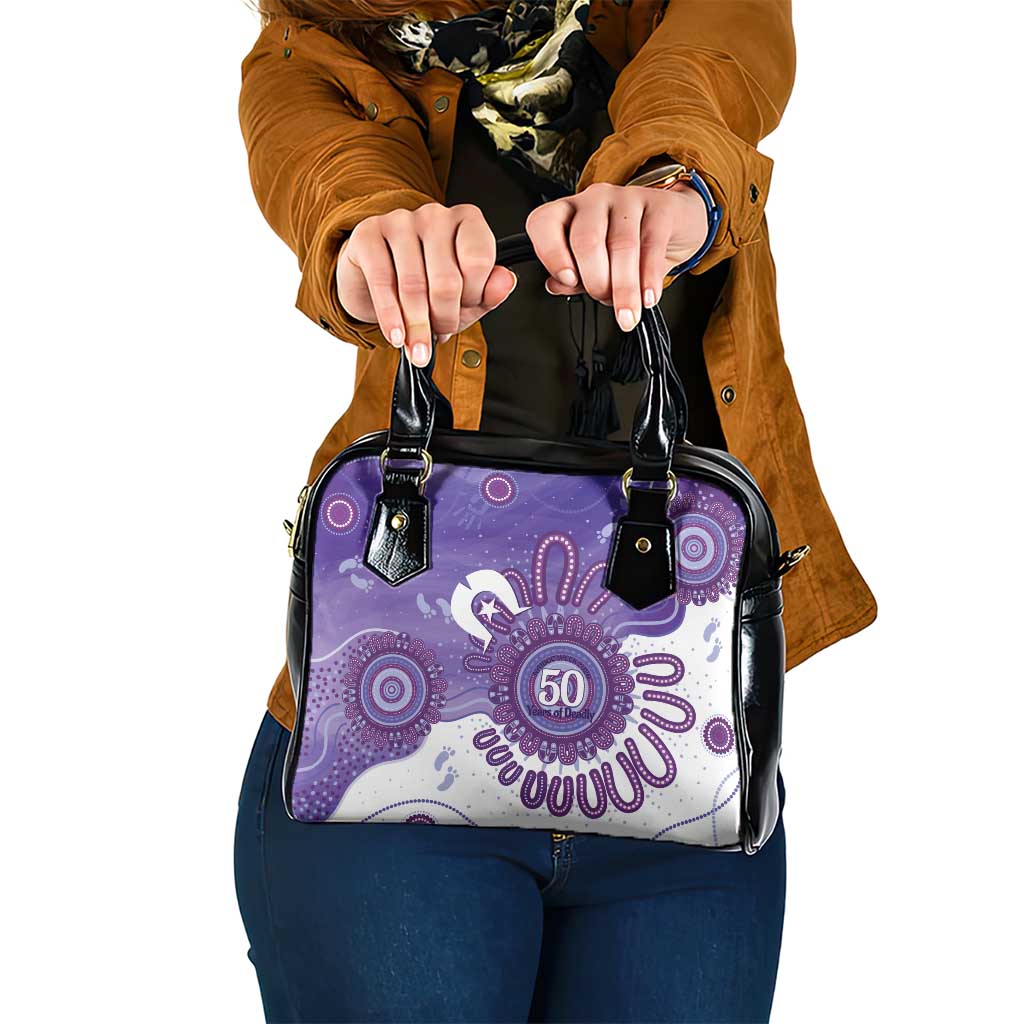 NAIDOC Week 2026 Shoulder Handbag 50 Years Deadly Dhari Purple Aboriginal Art