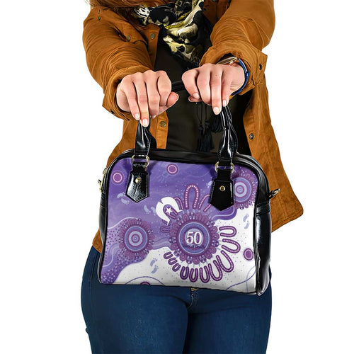 NAIDOC Week 2026 Shoulder Handbag 50 Years Deadly Dhari Purple Aboriginal Art
