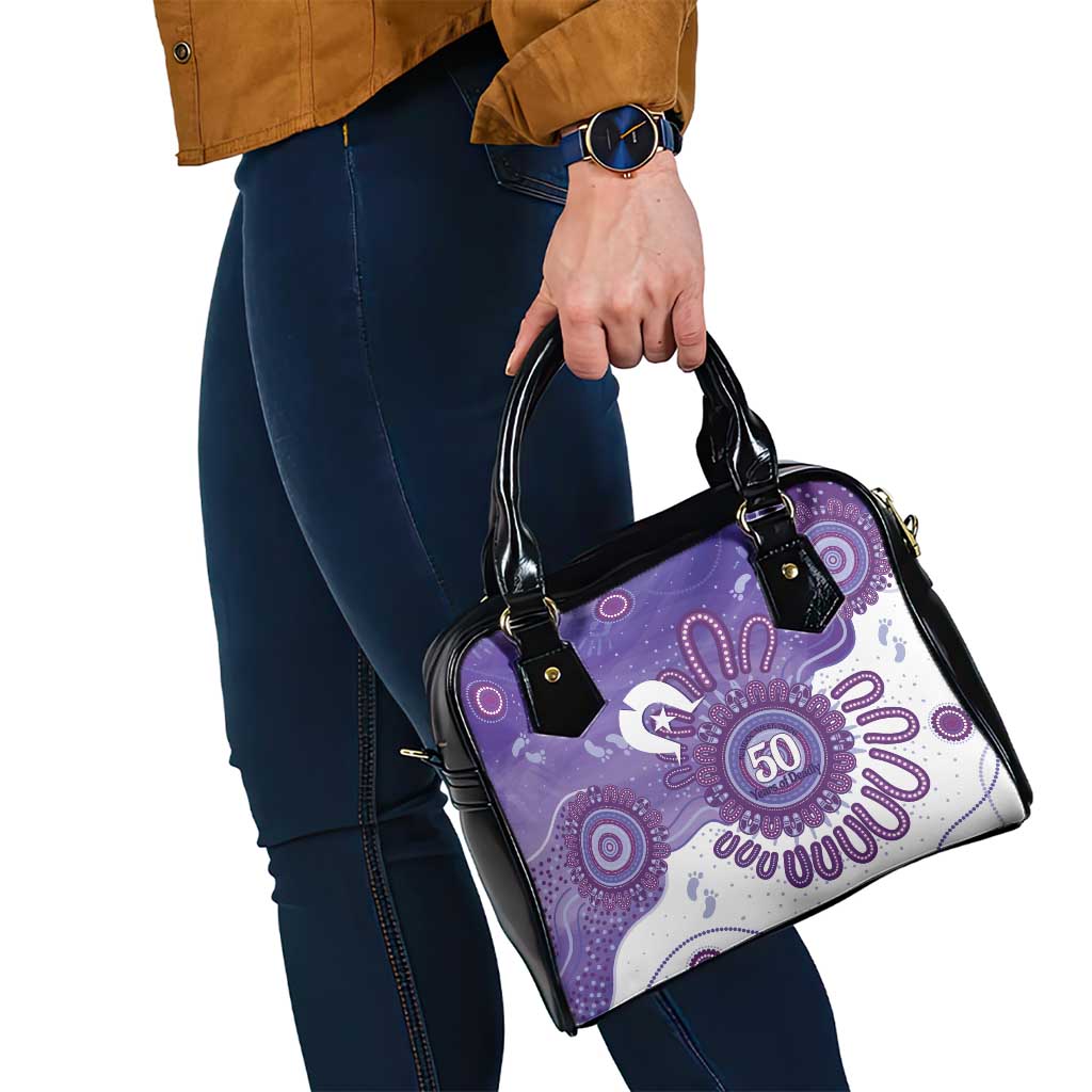 NAIDOC Week 2026 Shoulder Handbag 50 Years Deadly Dhari Purple Aboriginal Art