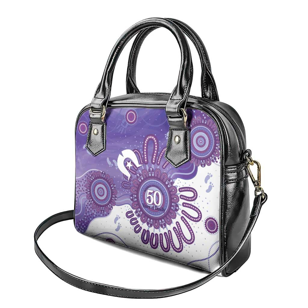 NAIDOC Week 2026 Shoulder Handbag 50 Years Deadly Dhari Purple Aboriginal Art