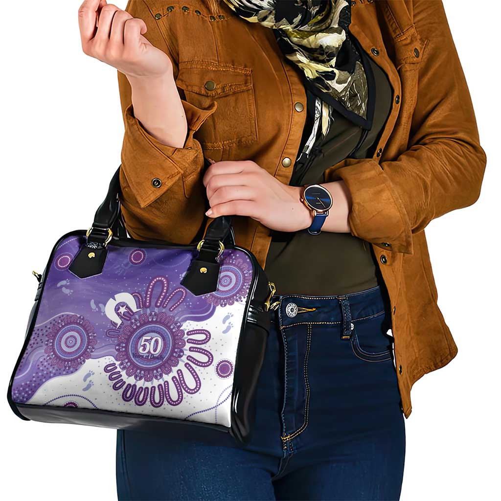 NAIDOC Week 2026 Shoulder Handbag 50 Years Deadly Dhari Purple Aboriginal Art