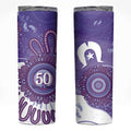 NAIDOC Week 2026 Skinny Tumbler 50 Years Deadly Dhari Purple Aboriginal Art