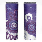 NAIDOC Week 2026 Skinny Tumbler 50 Years Deadly Dhari Purple Aboriginal Art