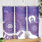 NAIDOC Week 2026 Skinny Tumbler 50 Years Deadly Dhari Purple Aboriginal Art