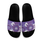NAIDOC Week 2026 Slide Sandals 50 Years Deadly Dhari Purple Aboriginal Art