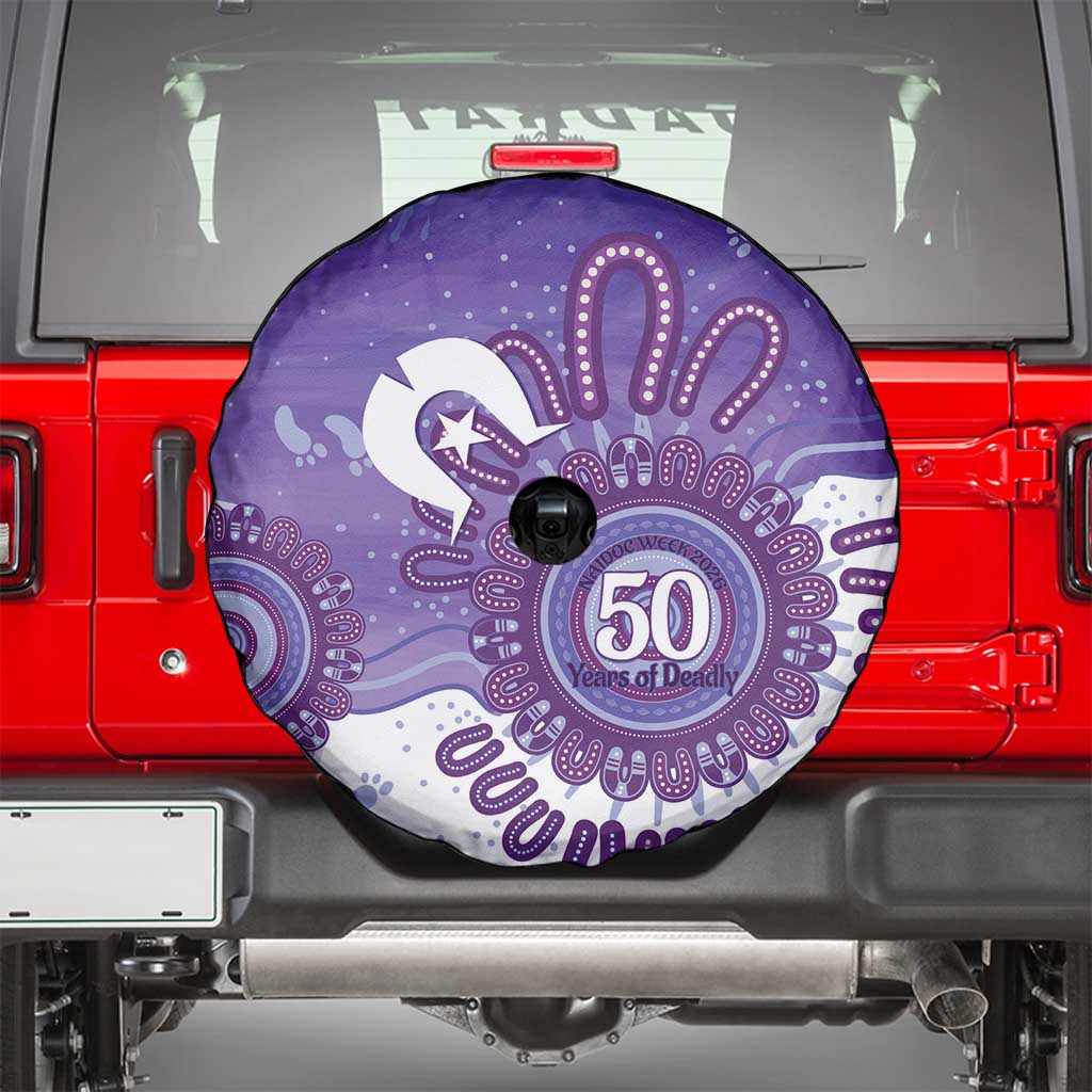 NAIDOC Week 2026 Spare Tire Cover 50 Years Deadly Dhari Purple Aboriginal Art