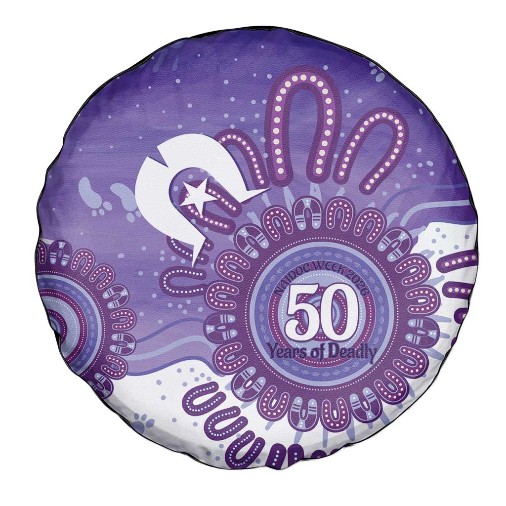 NAIDOC Week 2026 Spare Tire Cover 50 Years Deadly Dhari Purple Aboriginal Art