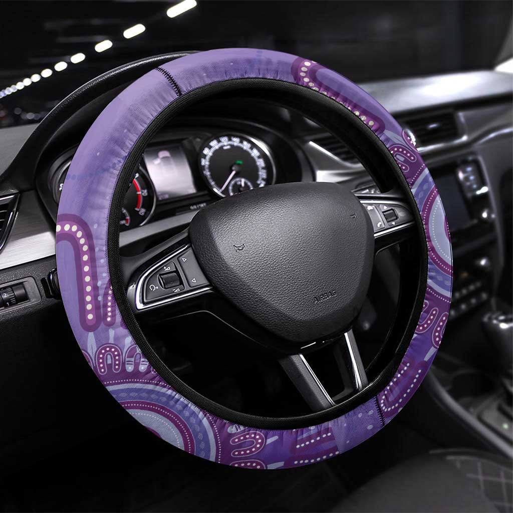 NAIDOC Week 2026 Steering Wheel Cover 50 Years Deadly Dhari Purple Aboriginal Art