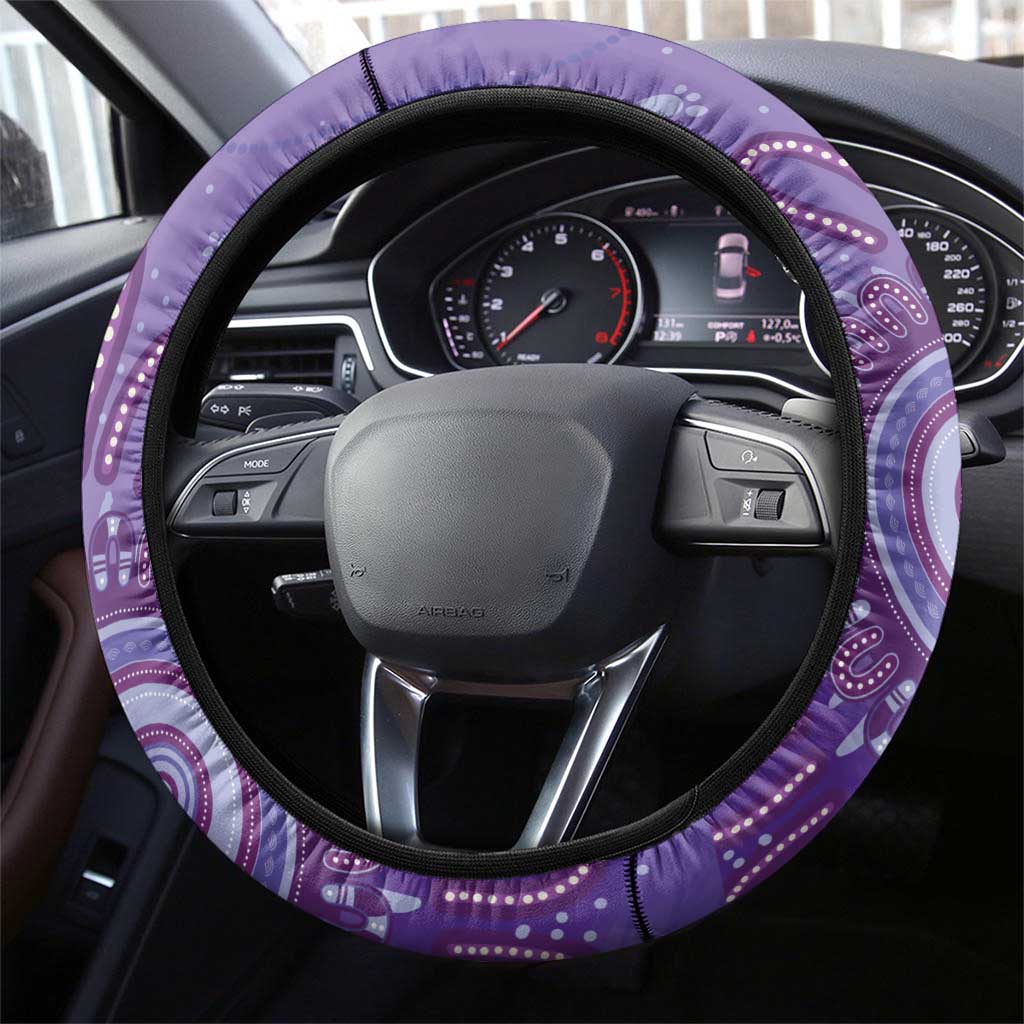 NAIDOC Week 2026 Steering Wheel Cover 50 Years Deadly Dhari Purple Aboriginal Art