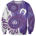 NAIDOC Week 2026 Sweatshirt 50 Years Deadly Dhari Purple Aboriginal Art