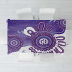 NAIDOC Week 2026 Tablecloth 50 Years Deadly Dhari Purple Aboriginal Art