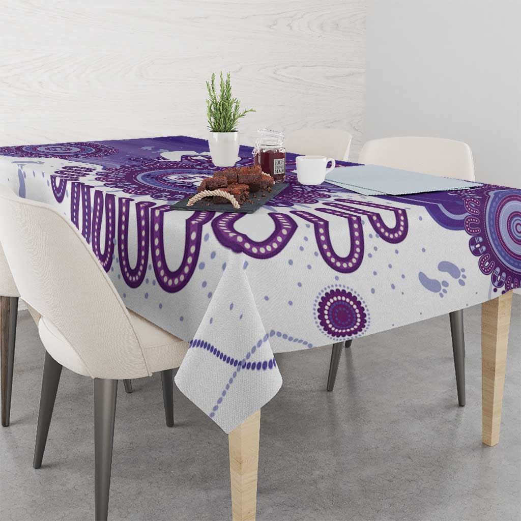 NAIDOC Week 2026 Tablecloth 50 Years Deadly Dhari Purple Aboriginal Art