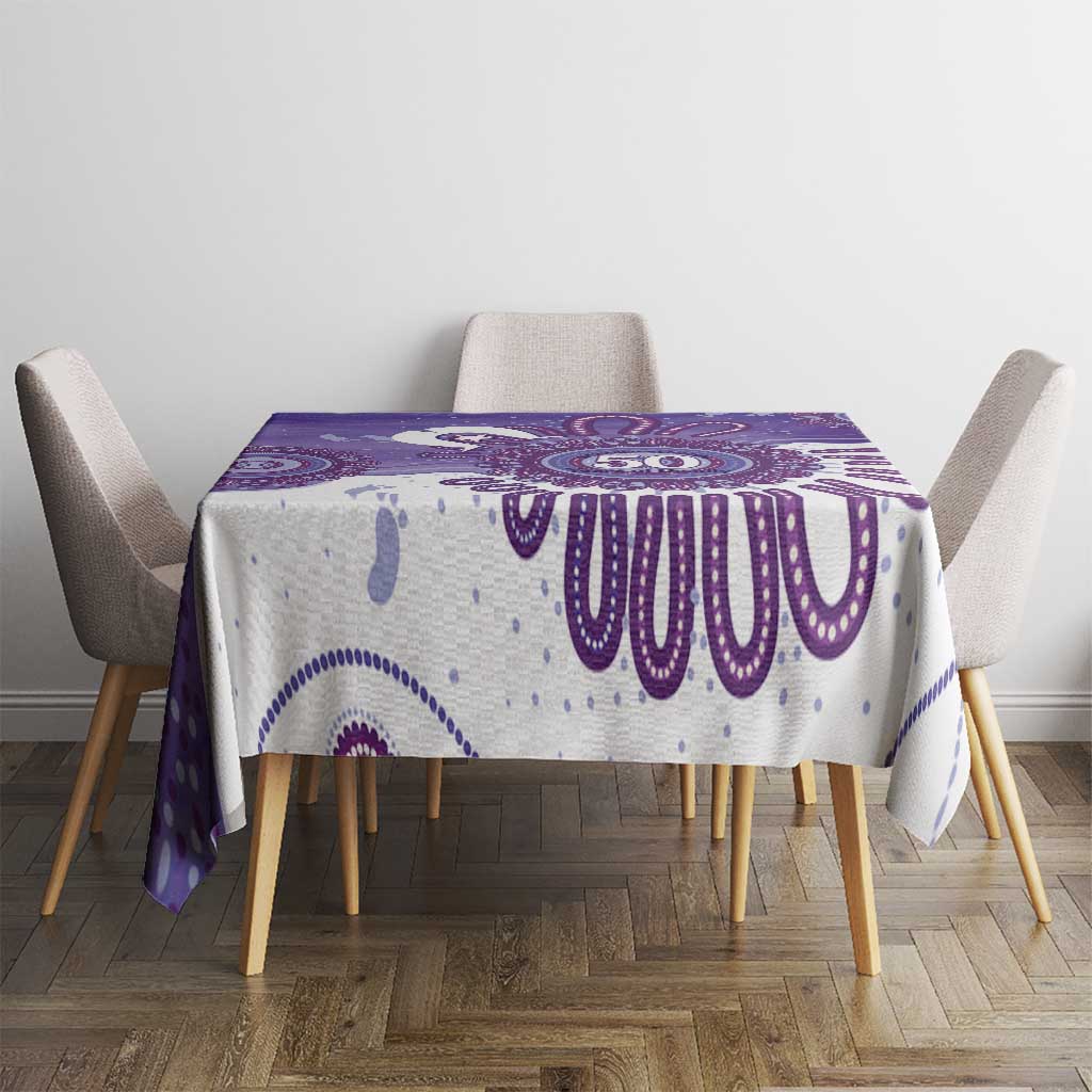 NAIDOC Week 2026 Tablecloth 50 Years Deadly Dhari Purple Aboriginal Art