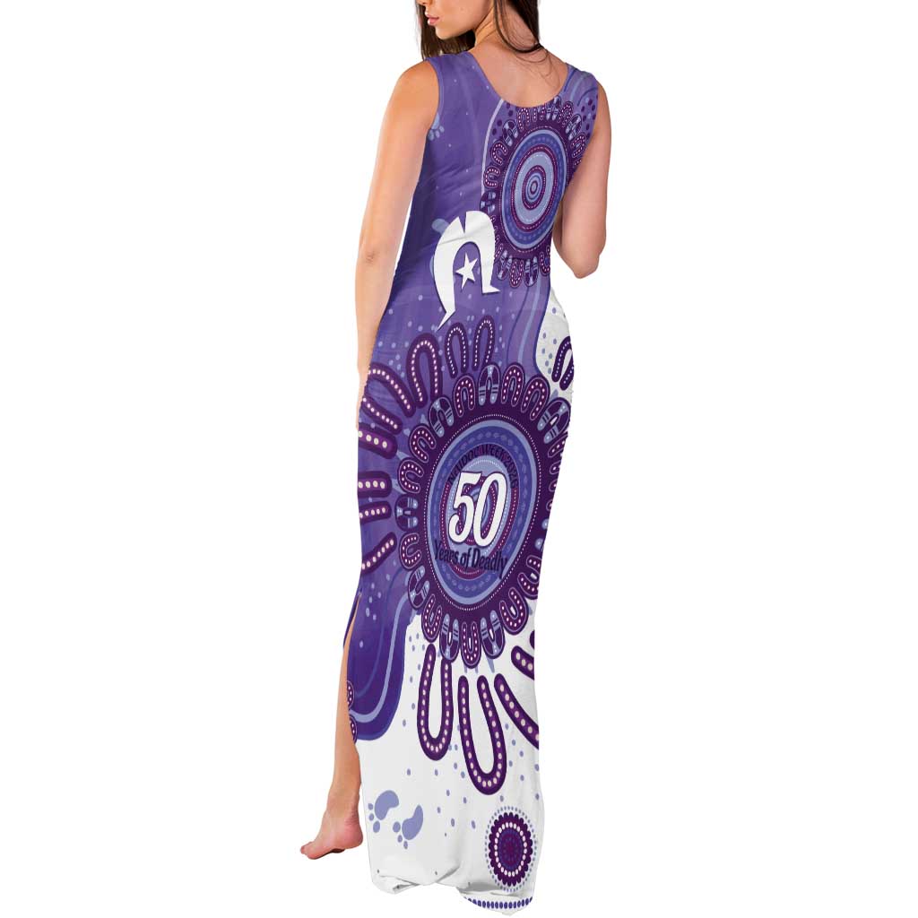 NAIDOC Week 2026 Tank Maxi Dress 50 Years Deadly Dhari Purple Aboriginal Art