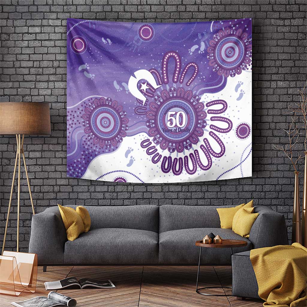 NAIDOC Week 2026 Tapestry 50 Years Deadly Dhari Purple Aboriginal Art