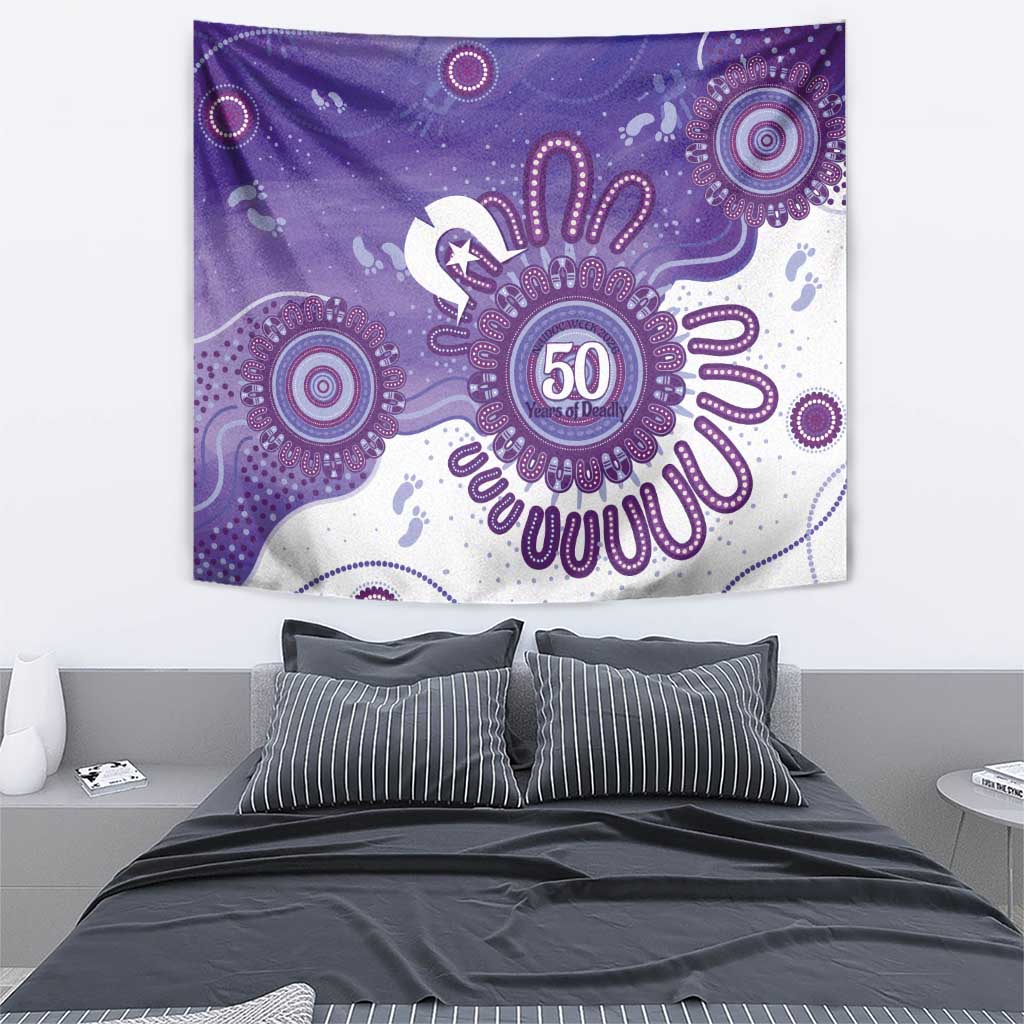 NAIDOC Week 2026 Tapestry 50 Years Deadly Dhari Purple Aboriginal Art