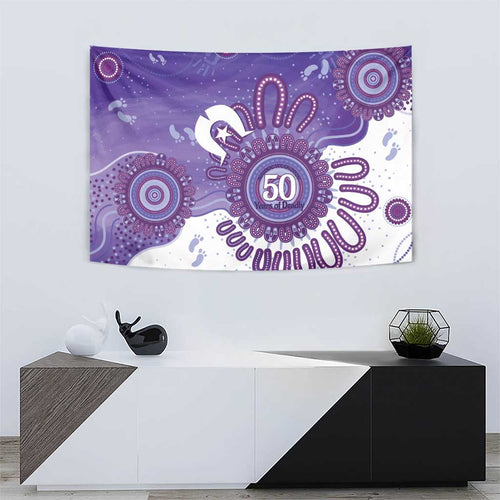 NAIDOC Week 2026 Tapestry 50 Years Deadly Dhari Purple Aboriginal Art
