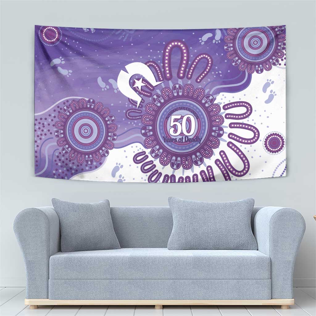 NAIDOC Week 2026 Tapestry 50 Years Deadly Dhari Purple Aboriginal Art