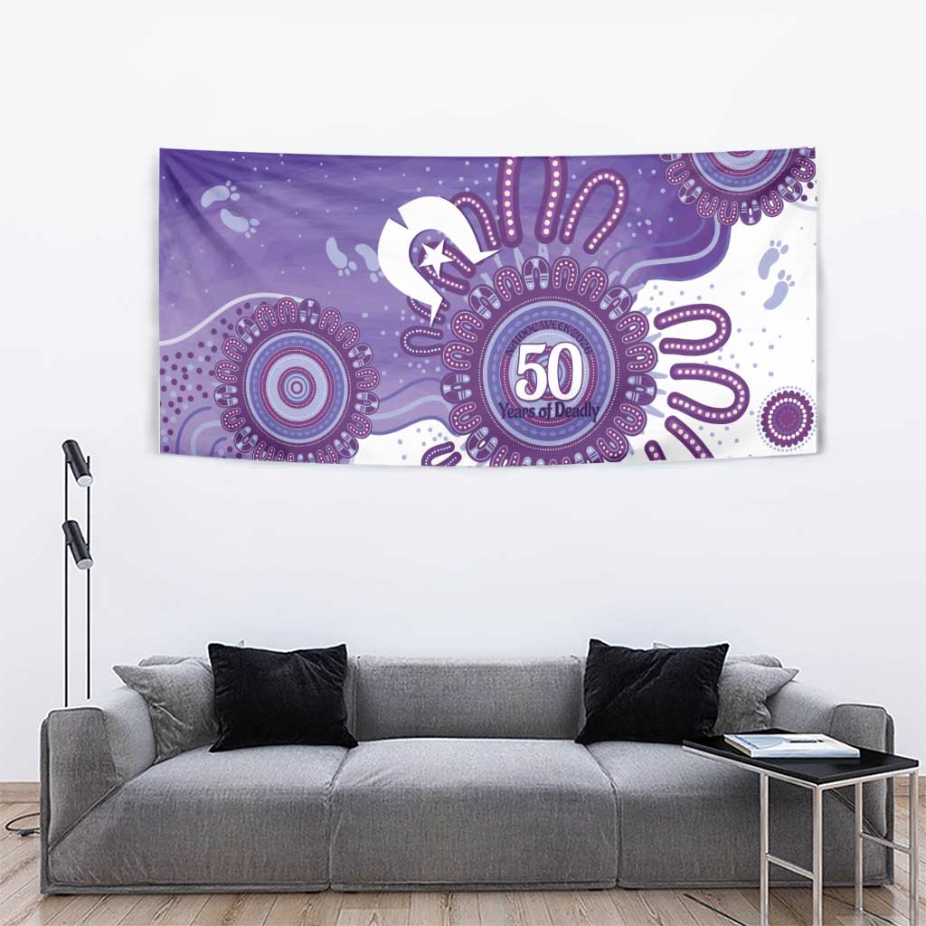 NAIDOC Week 2026 Tapestry 50 Years Deadly Dhari Purple Aboriginal Art