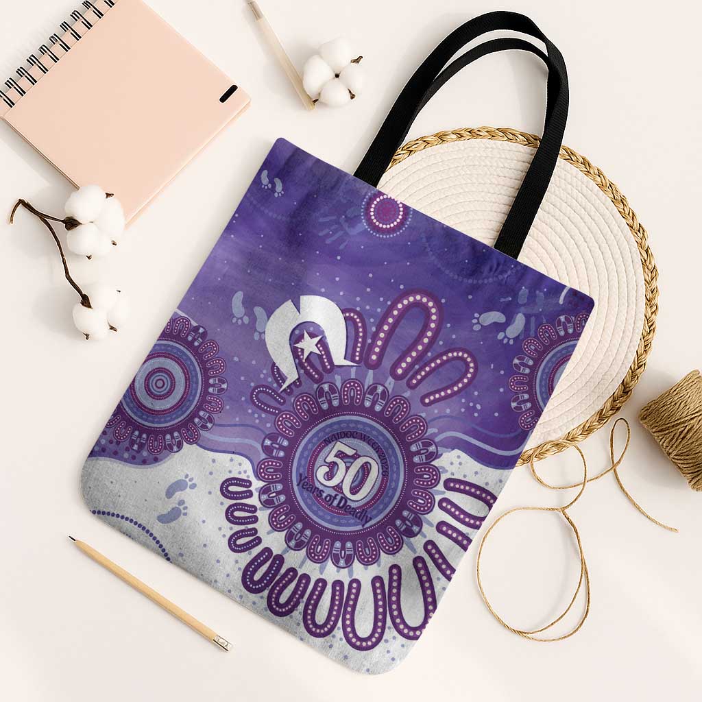 NAIDOC Week 2026 Tote Bag 50 Years Deadly Dhari Purple Aboriginal Art