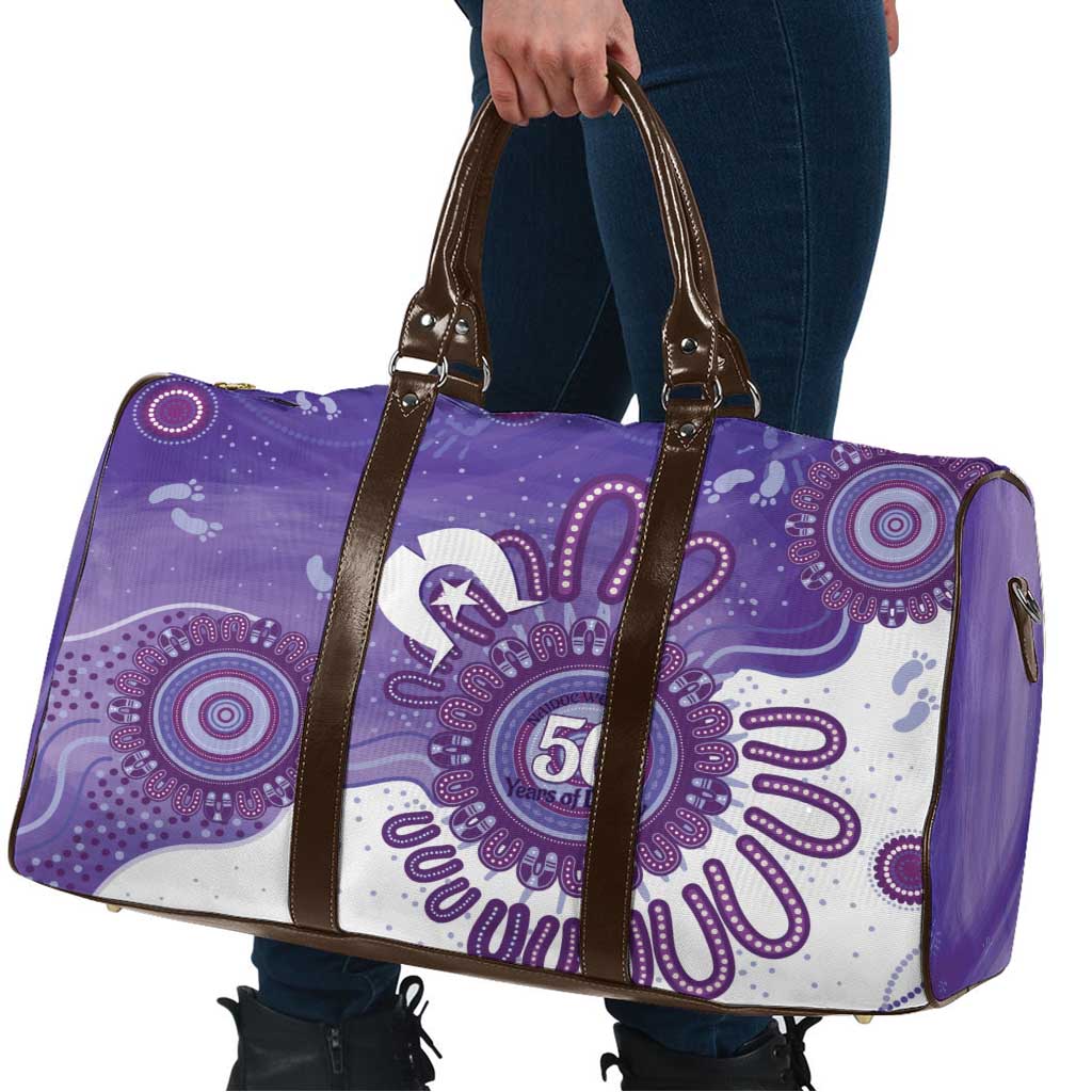 NAIDOC Week 2026 Travel Bag 50 Years Deadly Dhari Purple Aboriginal Art