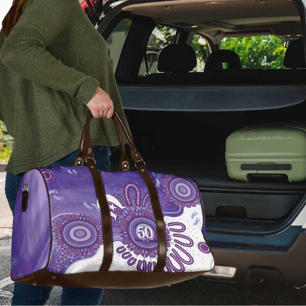 NAIDOC Week 2026 Travel Bag 50 Years Deadly Dhari Purple Aboriginal Art