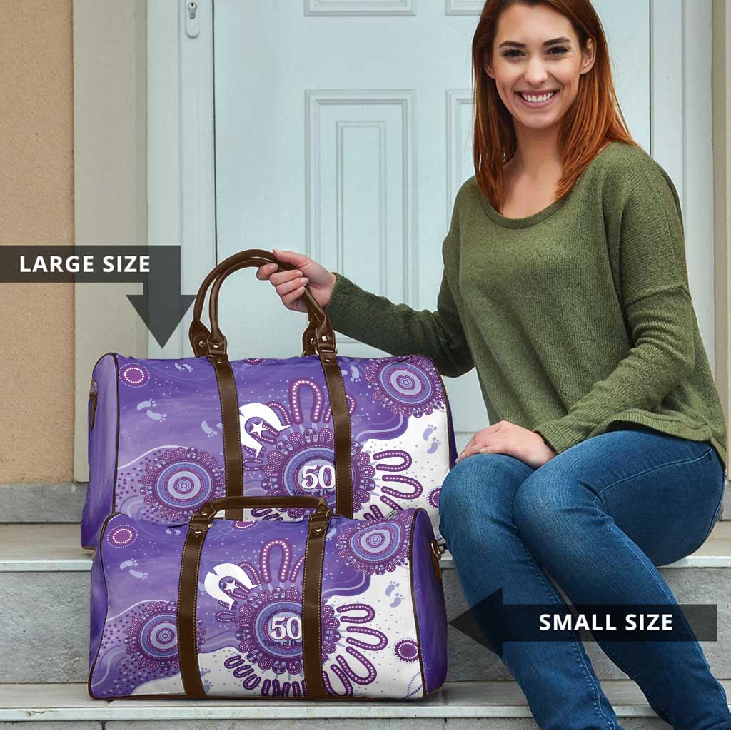 NAIDOC Week 2026 Travel Bag 50 Years Deadly Dhari Purple Aboriginal Art