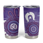 NAIDOC Week 2026 Tumbler Cup 50 Years Deadly Dhari Purple Aboriginal Art