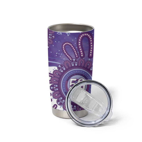 NAIDOC Week 2026 Tumbler Cup 50 Years Deadly Dhari Purple Aboriginal Art