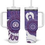 NAIDOC Week 2026 Tumbler With Handle 50 Years Deadly Dhari Purple Aboriginal Art