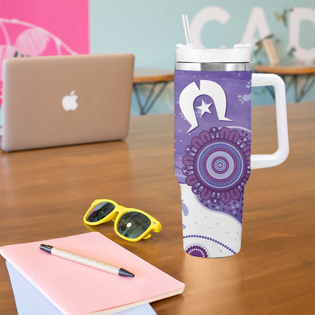 NAIDOC Week 2026 Tumbler With Handle 50 Years Deadly Dhari Purple Aboriginal Art