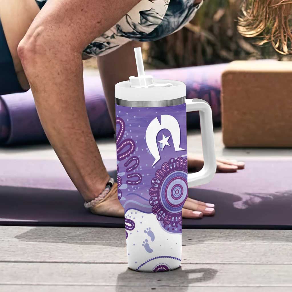 NAIDOC Week 2026 Tumbler With Handle 50 Years Deadly Dhari Purple Aboriginal Art