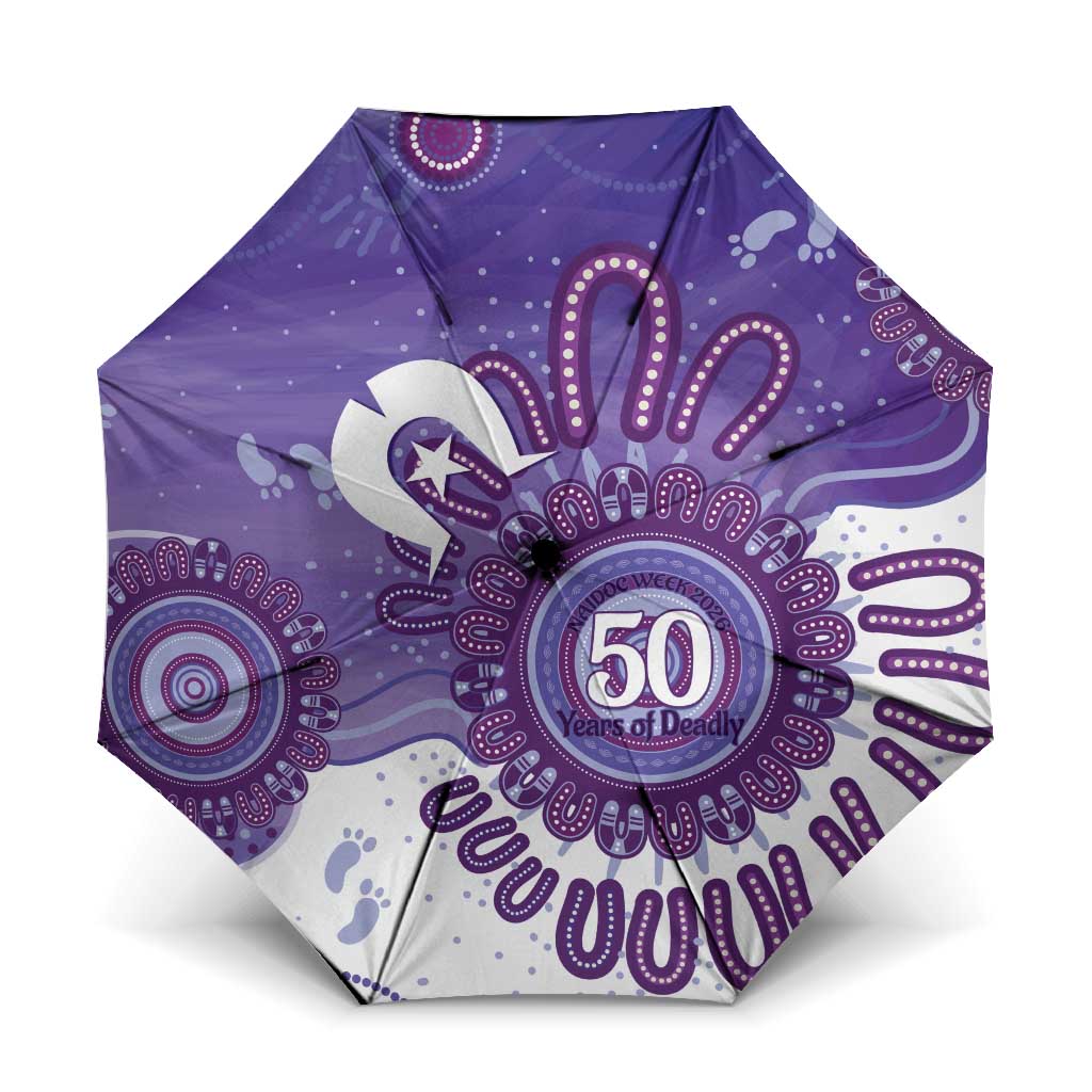 NAIDOC Week 2026 Umbrella 50 Years Deadly Dhari Purple Aboriginal Art