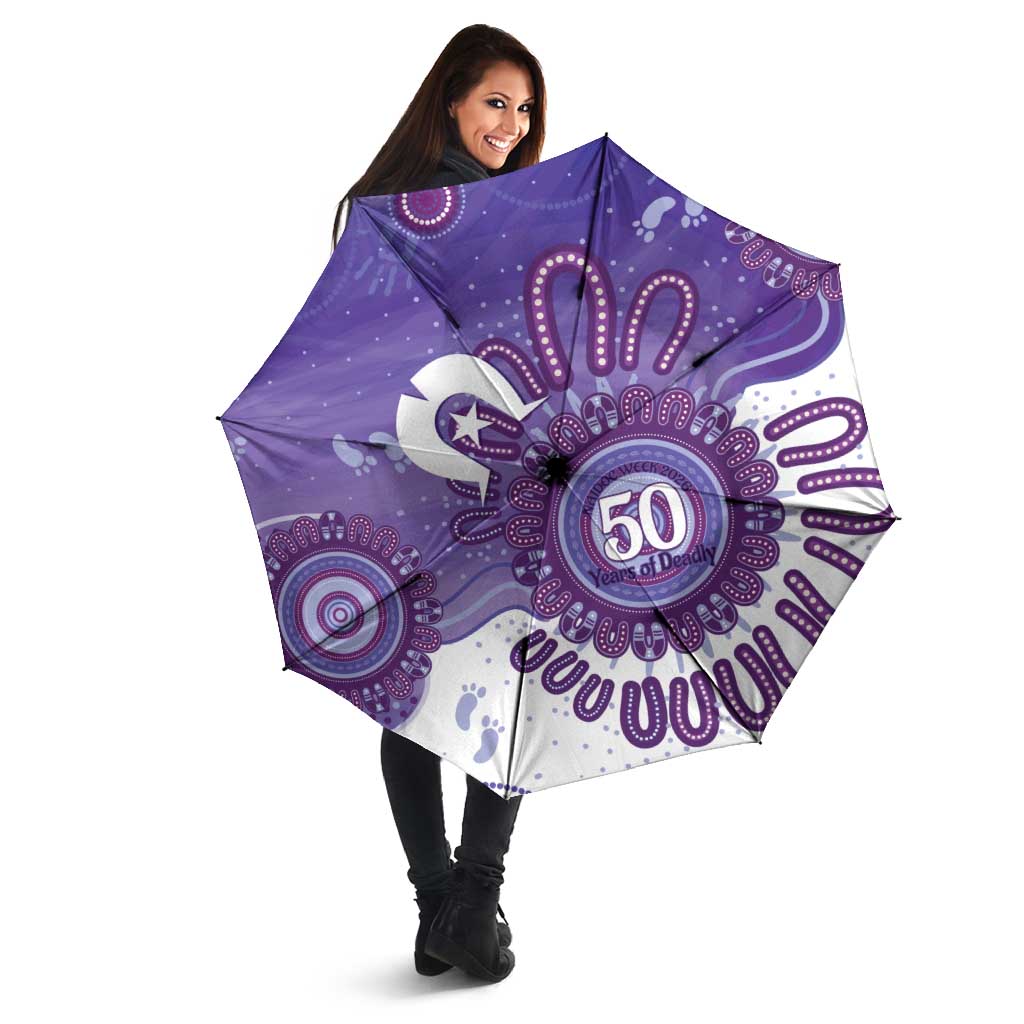 NAIDOC Week 2026 Umbrella 50 Years Deadly Dhari Purple Aboriginal Art