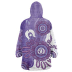 NAIDOC Week 2026 Wearable Blanket Hoodie 50 Years Deadly Dhari Purple Aboriginal Art