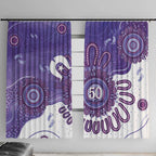 NAIDOC Week 2026 Window Curtain 50 Years Deadly Dhari Purple Aboriginal Art