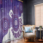 NAIDOC Week 2026 Window Curtain 50 Years Deadly Dhari Purple Aboriginal Art