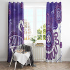 NAIDOC Week 2026 Window Curtain 50 Years Deadly Dhari Purple Aboriginal Art