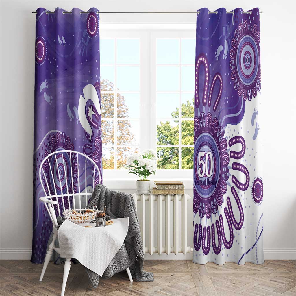 NAIDOC Week 2026 Window Curtain 50 Years Deadly Dhari Purple Aboriginal Art