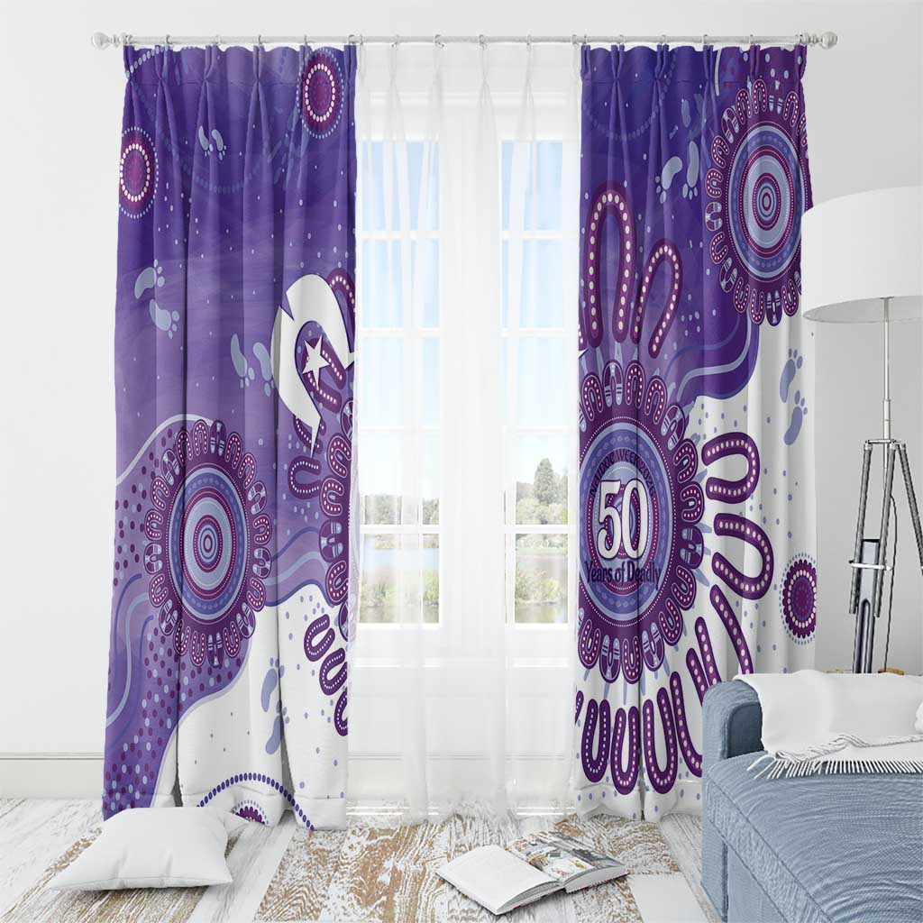 NAIDOC Week 2026 Window Curtain 50 Years Deadly Dhari Purple Aboriginal Art