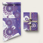 NAIDOC Week 2026 Wrapping Paper 50 Years Deadly Dhari Purple Aboriginal Art