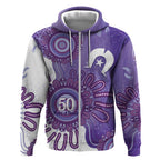 NAIDOC Week 2026 Zip Hoodie 50 Years Deadly Dhari Purple Aboriginal Art