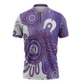 NAIDOC Week 2026 Zipper Polo Shirt 50 Years Deadly Dhari Purple Aboriginal Art