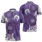 NAIDOC Week 2026 Zipper Polo Shirt 50 Years Deadly Dhari Purple Aboriginal Art