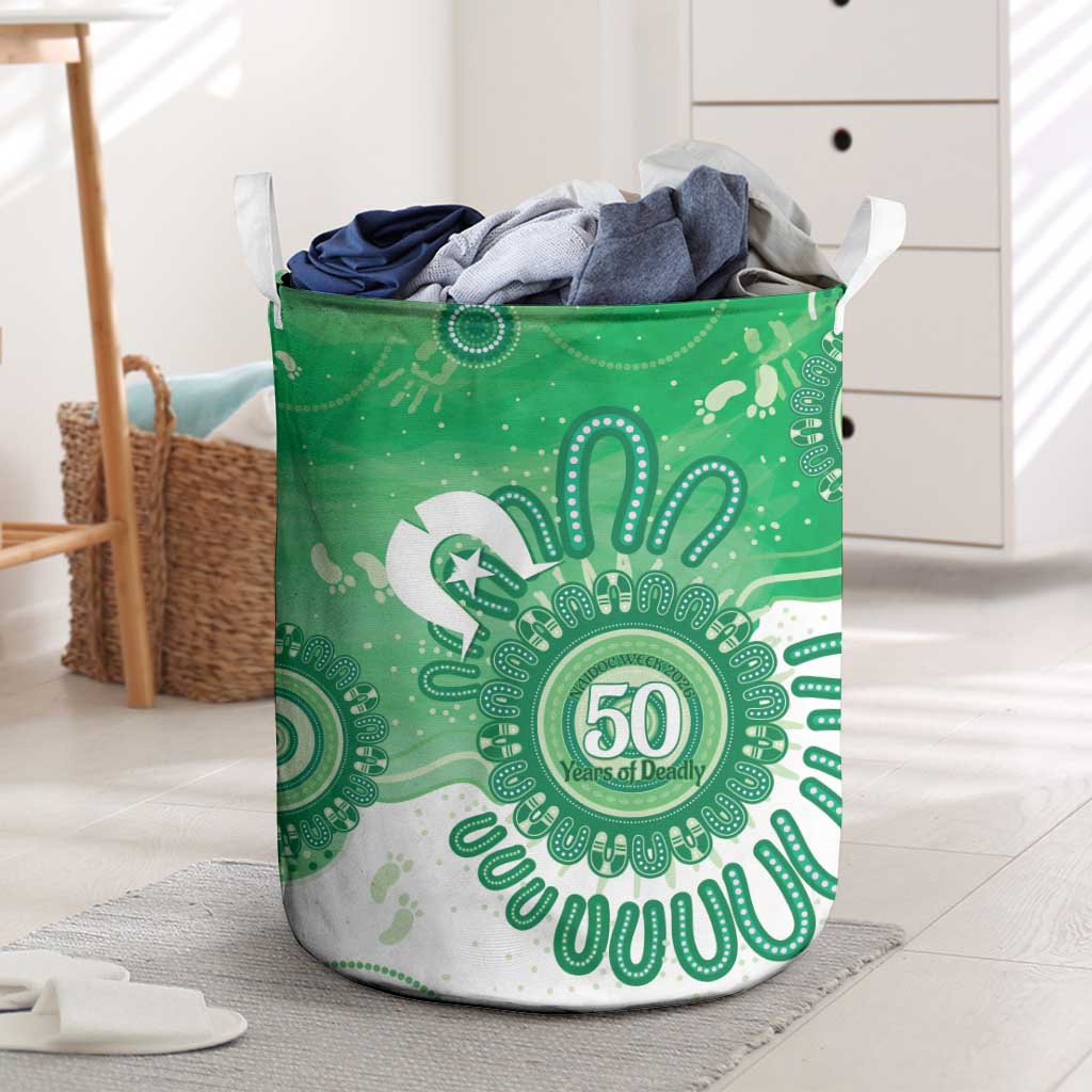 NAIDOC Week 2026 Laundry Basket 50 Years Deadly Dhari Green Aboriginal Art