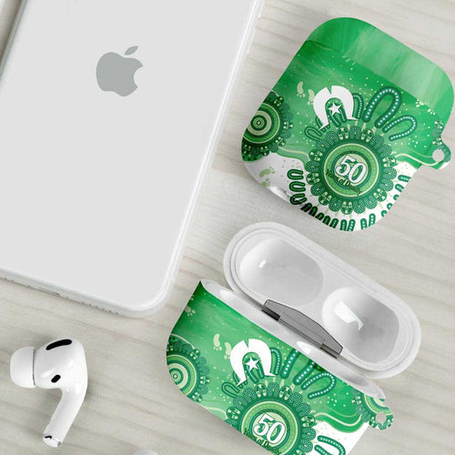 NAIDOC Week 2026 AirPods Case 50 Years Deadly Dhari Green Aboriginal Art